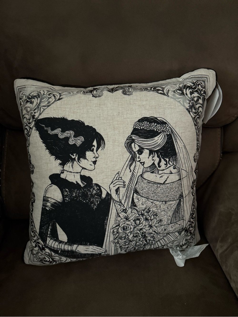 NWT Isaac Mizrahi Brides of Frankenstein LGBTQ Pride Decorative Halloween Pillow